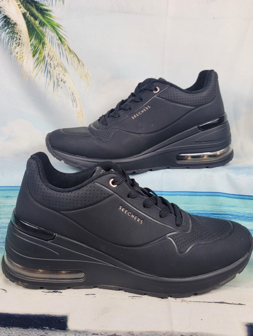 Skechers Street Million Air Elevated Air Wedge Shoes Womens 9